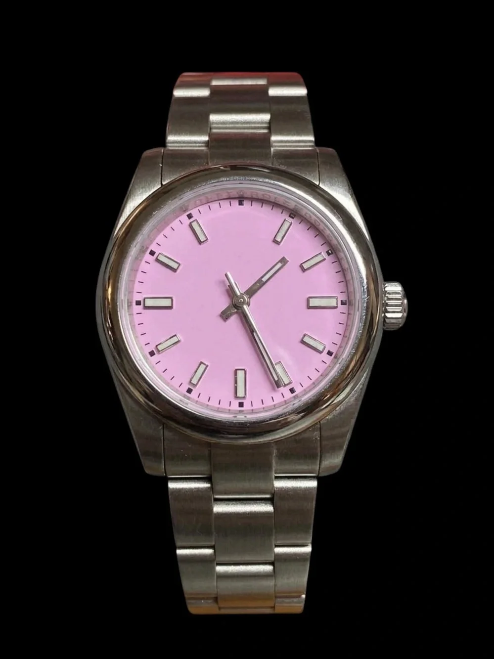 Womens R. Watch Silver - Tone Band with a Candy 🍬 Pinkish/ purplish Dial